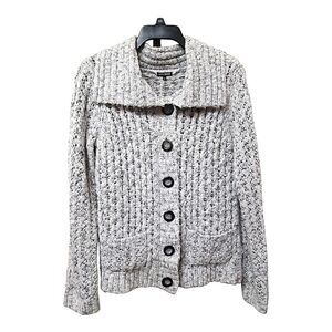 600 West Sweater Collared Gray Button Down Size Medium